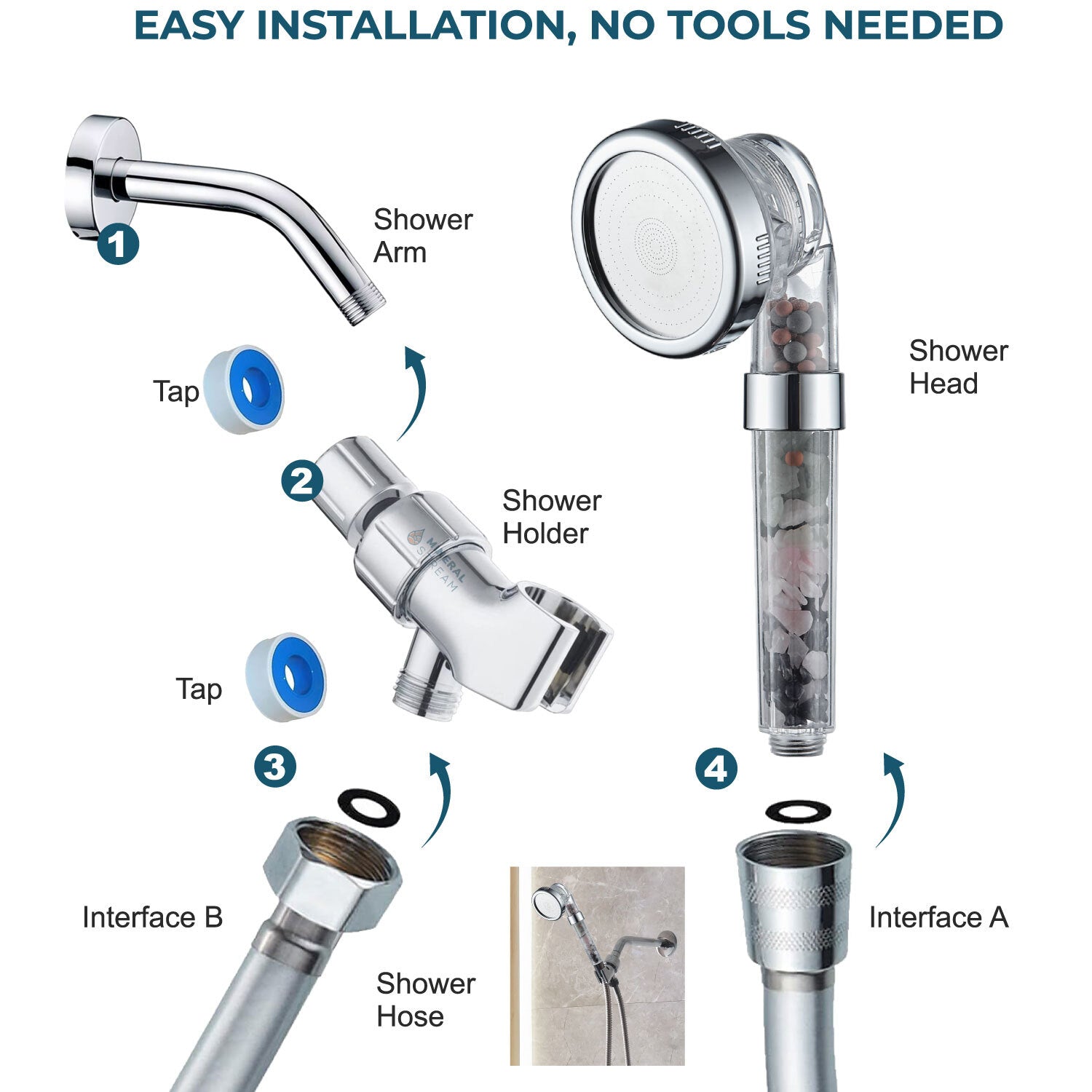 Chakra-Duschkopf-Duschset