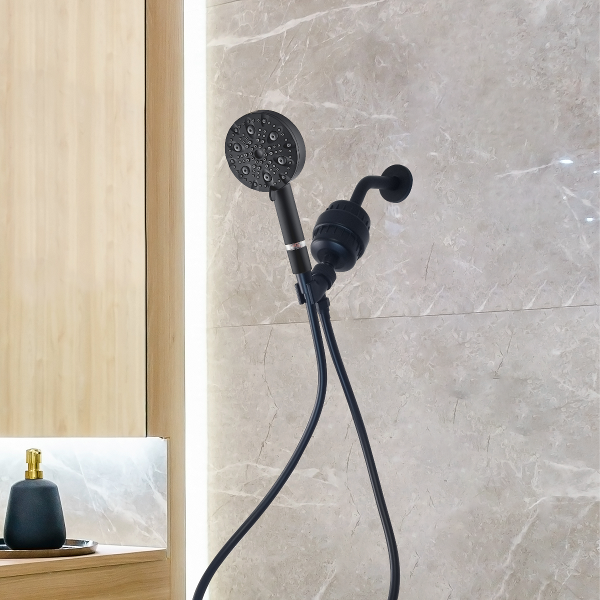 Luxe 9-Modus-Duschkopf, komplettes Duschset