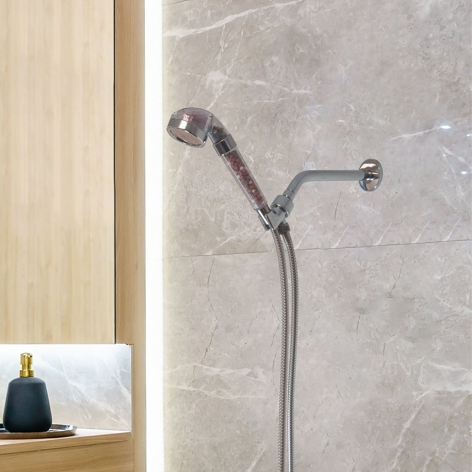 Kit essentiel de douche de douche à la tête ionique LED