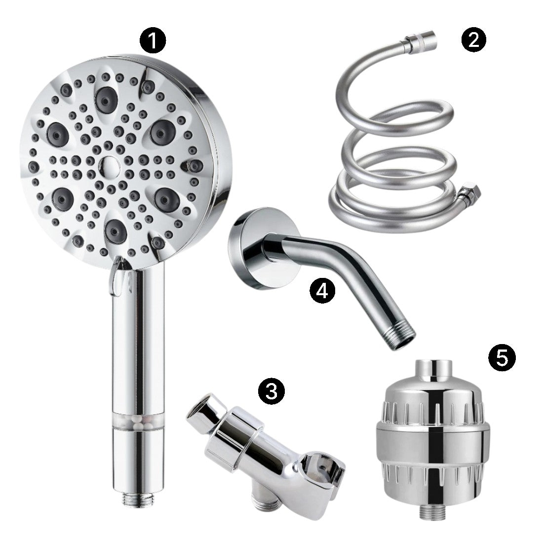 Luxe 9 Mode Showerhead Complete Shower Kit