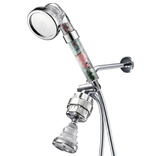 DEUX POMMEAUX DE DOUCHE, DOUBLE FILTRATION