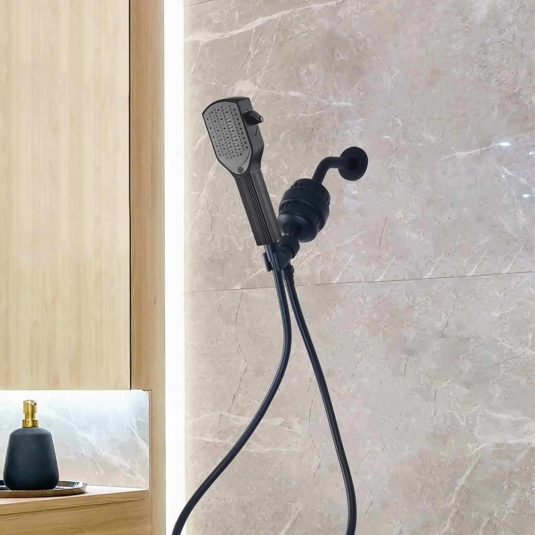 DETANGLER COMM Duschkopf komplettes Duschkit
