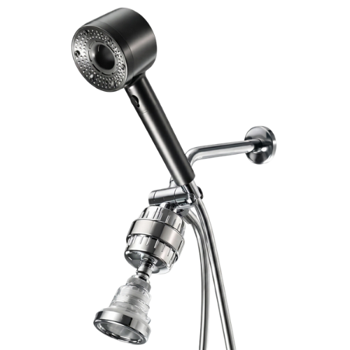 DEUX POMMEAUX DE DOUCHE, DOUBLE FILTRATION
