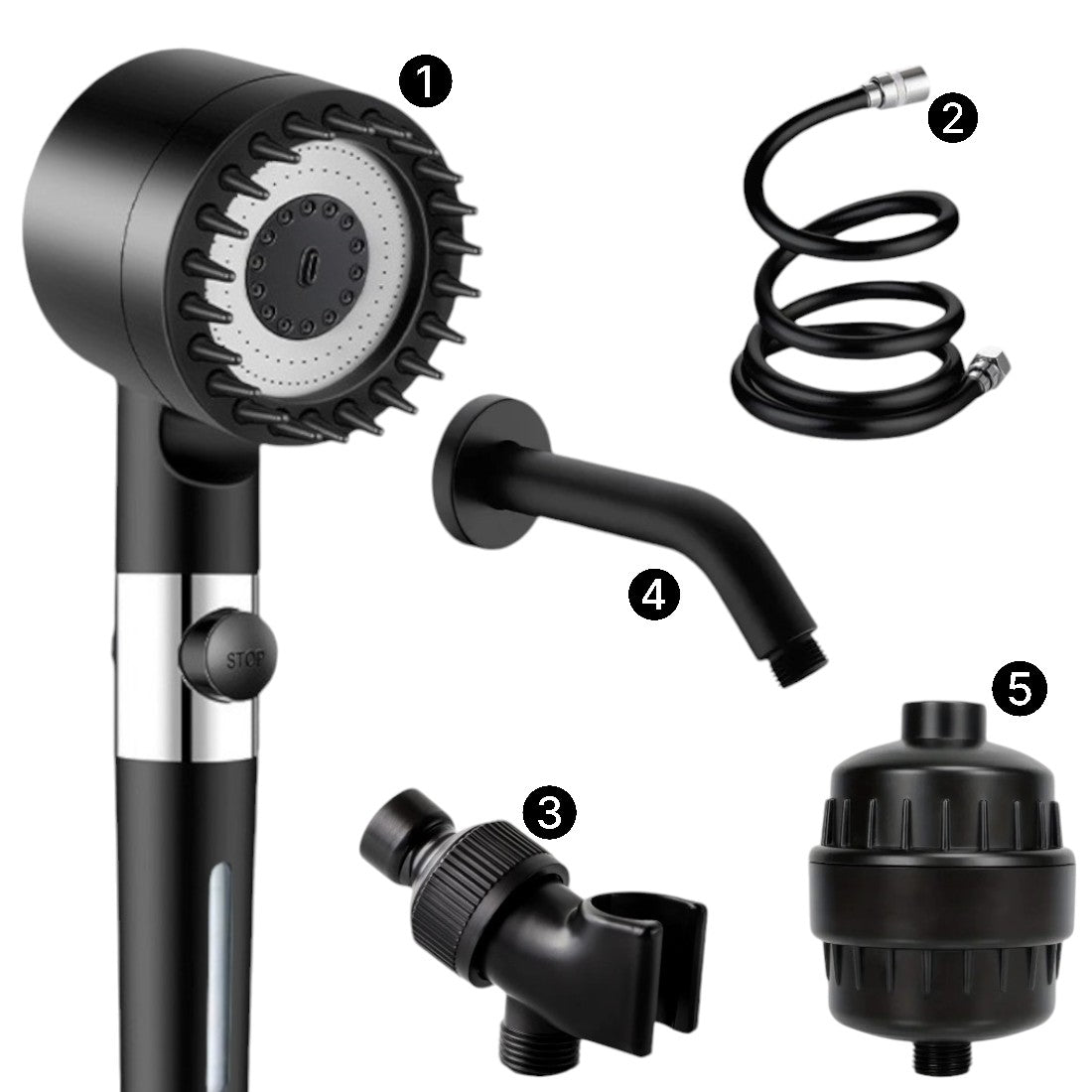 Pomme de douche filtrée de massage minéralstream