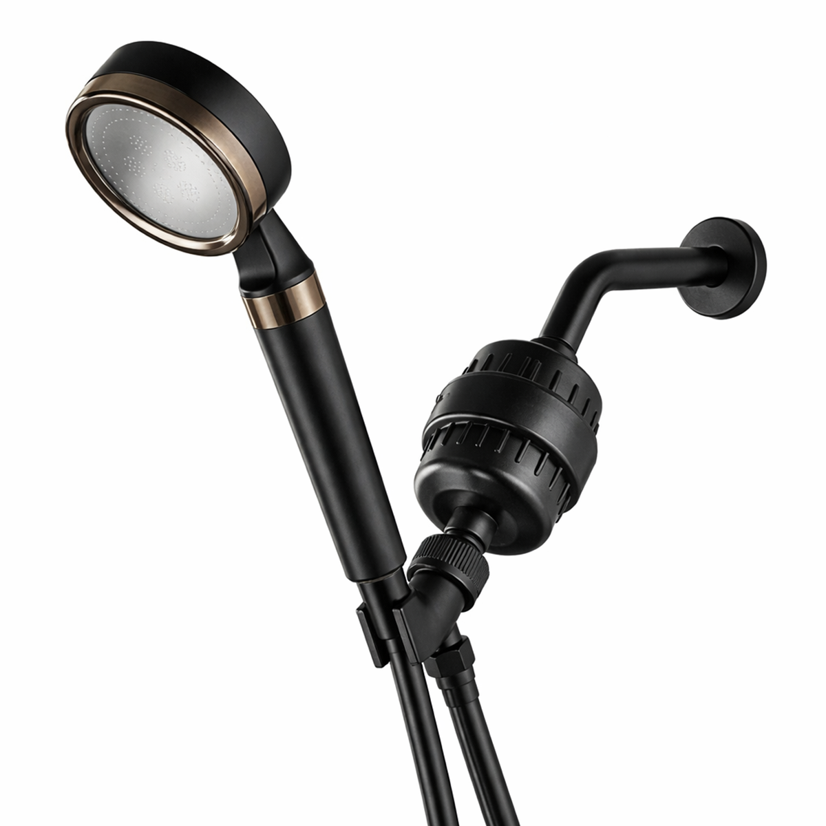 MineralStream™ BLACK - Duschkopf mit Vitamin C Komplett-Set